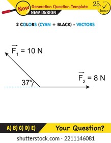 Physics lecture notes - The subject of vectors, vector calculation, resultant vector, next generation question template, for teachers, editable, eps, graphics