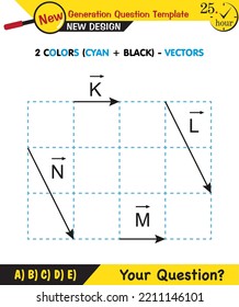 Physics lecture notes - The subject of vectors, vector calculation, resultant vector, next generation question template, for teachers, editable, eps, graphics