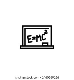 Physics lesson line icon. Chalkboard, formula, lesson. School concept. Vector illustration can be used for topics like education, study, childhood
