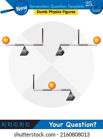 Physics, Lever examples vector illustration, simple machines, next generation question template, dumb physics figures, eps
