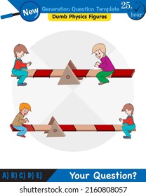 Physics, Lever examples vector illustration, simple machines, next generation question template, dumb physics figures, eps