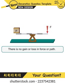 Physics, Lever examples vector illustration, simple machines, next generation question template, dumb physics figures, exam question, eps 