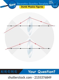Física, luz e iluminación, refracción de luz, lentes convexa y cóncavo, plantilla de preguntas de próxima generación, figuras mudas de física, eps 