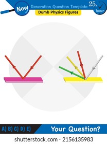 Física, luz e iluminación, refracción de luz, lentes convexa y cóncavo, plantilla de preguntas de próxima generación, figuras mudas de física, eps 