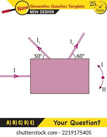 Physics - Light and enlightenment, refraction of light, Convex and Concave Lenses, next generation question template, exam question, eps 
