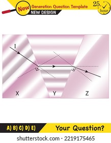 Physics - Light and enlightenment, refraction of light, Convex and Concave Lenses, next generation question template, exam question, eps 
