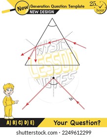 Física, luz e iluminación, refracción de luz, lentes convexos y cóncavo, óptica, experimentos, plantilla de preguntas de próxima generación, eps
