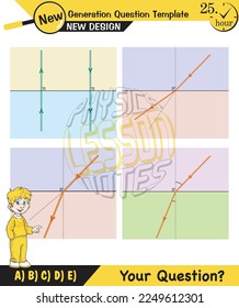 Physics, Light and enlightenment, refraction of light, Convex and Concave Lenses, Optics, experiments, next generation question template, eps