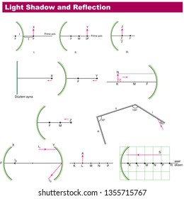 Physics Light and Reflection Vector