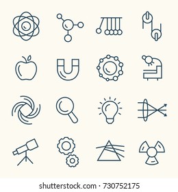 Physics Line Icon Set