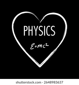 Física ama coração, eu amo física, fórmula e=mc2