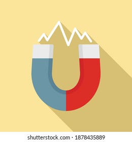 Physics magnet icon. Flat illustration of physics magnet vector icon for web design