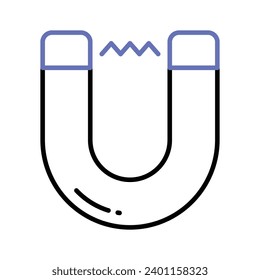 Icono del imán físico en estilo plano, vector escalable de atracción