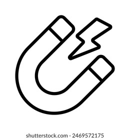 Physics magnet icon in flat style, scalable vector of attraction