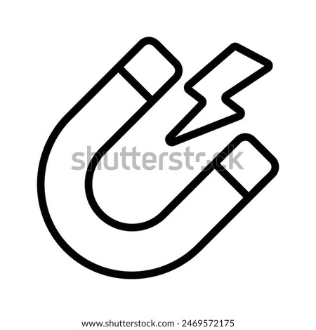 Physics magnet icon in flat style, scalable vector of attraction