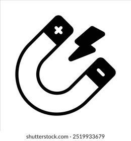 Icono del imán de la física en estilo moderno, Vector escalable de la atracción