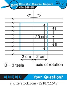 Física, campo magnético, campo electromagnético y fuerza magnética, esquemas de imanes polares, vector de física del magnetismo educativo, mundo del campo magnético, plantilla de preguntas de próxima generación, pregunta de examen
