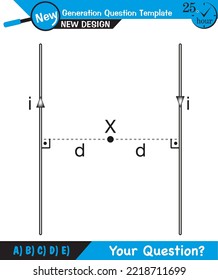 Physics, Magnetic field, Electromagnetic field and magnetic force, Polar magnet schemes, Educational magnetism physics vector, Magnetic field world,next generation question template, exam question
