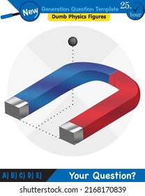 Physics, Magnets, Electromagnetic field and magnetic force, Polar magnet schemes, Educational magnetism physics vector, next generation question template, dumb physics figures
