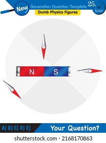 Physics, Magnets, Electromagnetic field and magnetic force, Polar magnet schemes, Educational magnetism physics vector, next generation question template, dumb physics figures