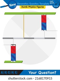 Physics, Magnets, Electromagnetic field and magnetic force, Polar magnet schemes, Educational magnetism physics vector, next generation question template, dumb physics figures