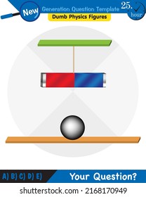 Physics, Magnets, Electromagnetic field and magnetic force, Polar magnet schemes, Educational magnetism physics vector, next generation question template, dumb physics figures
