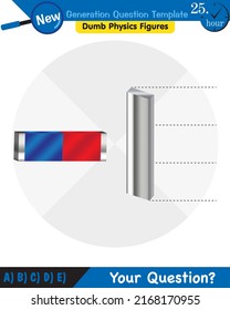 Physics, Magnets, Electromagnetic field and magnetic force, Polar magnet schemes, Educational magnetism physics vector, next generation question template, dumb physics figures