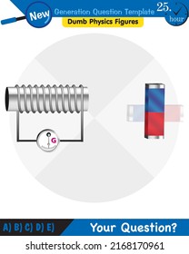 Physics, Magnets, Electromagnetic field and magnetic force, Polar magnet schemes, Educational magnetism physics vector, next generation question template, dumb physics figures