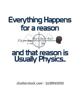 Physics Math Modern T Shirt Design, Vector Illustration