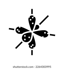 physics molecular structure glyph icon vector. physics molecular structure sign. isolated symbol illustration