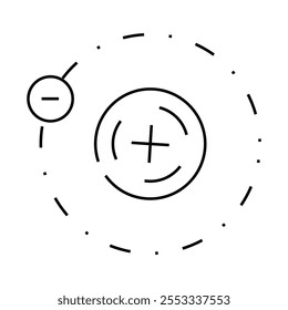 physics molecular structure line icon vector. physics molecular structure sign. isolated contour symbol black illustration