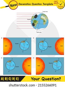 Physics, movements of the earth around the sun, formation of the seasons, next generation question template, eps
