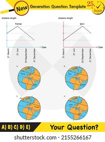 Physics, movements of the earth around the sun, formation of the seasons, next generation question template, eps