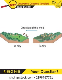 Physics, movements of the earth around the sun, formation of the seasons, next generation question template, exam question, eps