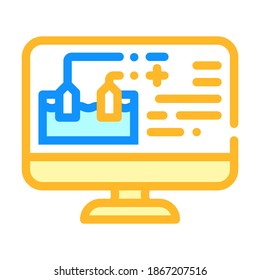 vector de icono de color de lección en línea de física. signo de lección en línea de física. ilustración de símbolo aislado