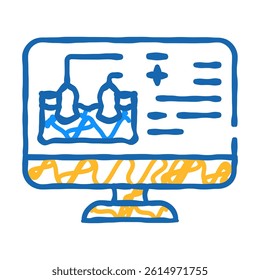 physics online lesson doodle icon sketch vector. physics online lesson sign. isolated symbol illustration