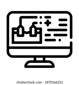 physics online lesson line icon vector. physics online lesson sign. isolated contour symbol black illustration