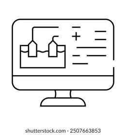 physics online lesson line icon vector. physics online lesson sign. isolated contour symbol black illustration