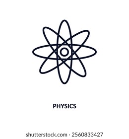 physics outline icon.  Thin line icon from education collection. Editable vector isolated on white background