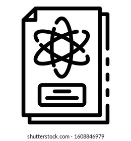 Physics paper icon. Outline physics paper vector icon for web design isolated on white background