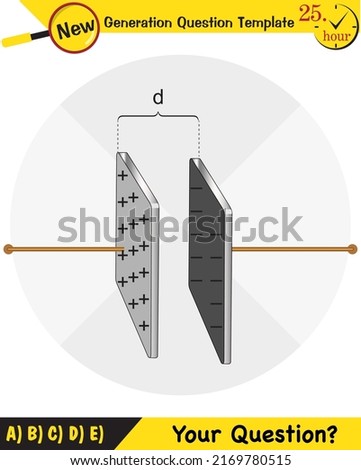 Physics, parallel plate capacitor in circuit, Capacitors, circuit elements, next generation question template, exam question