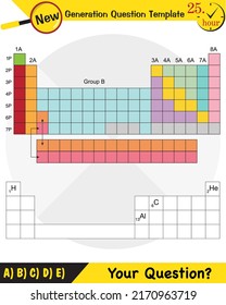 Física, sistema periódico, plantilla de preguntas de próxima generación, cifras tontas de física, pregunta de examen, eps 
