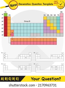 Physics, periodic system, next generation question template, dumb physics figures, exam question, eps 