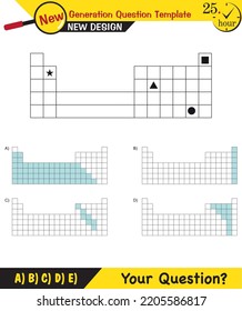 Physics, periodic system, next generation question template, dumb physics figures, exam question, eps