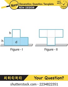 Physics, pressure and lifting force, archimedes principle, pressure of liquids and gases, containers filled with water, next generation question template, exam question, eps  
