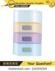 Physics, pressure and lifting force, archimedes principle, pressure of liquids and gases, containers filled with water, next generation question template, exam question, eps