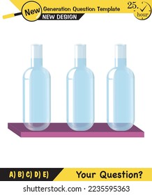 Physics, pressure and lifting force, archimedes principle, pressure of liquids and gases, containers filled with water, next generation question template, exam question, eps