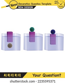 Physics, pressure and lifting force, archimedes principle, pressure of liquids and gases, containers filled with water, next generation question template, exam question, eps