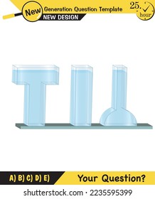 Physics, pressure and lifting force, archimedes principle, pressure of liquids and gases, containers filled with water, next generation question template, exam question, eps