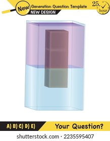 Physics, pressure and lifting force, archimedes principle, pressure of liquids and gases, containers filled with water, next generation question template, exam question, eps